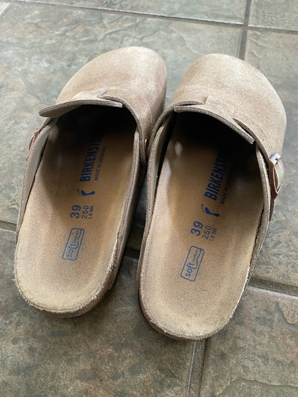 Birkenstock Taupe Suede Slip-On Clog with Buckle - Picture 2 of 3